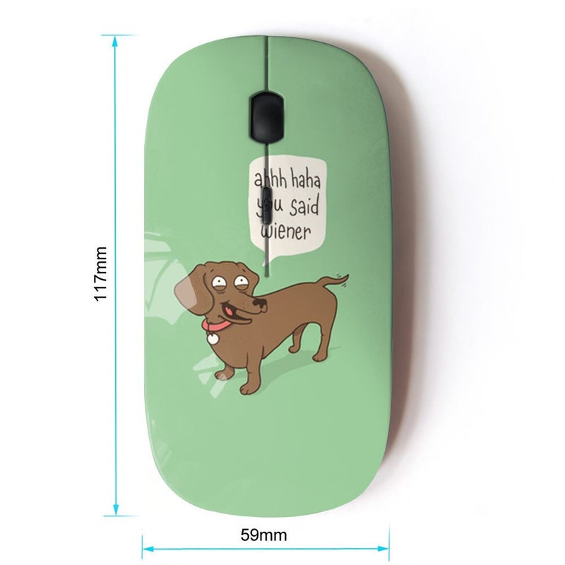 KOOLmouse ماوس KOOL [ ماوس لاسلكي بصري 2.4G [ اقتباس مضحك عن الكلب الكلب داشهند ] - Image 2